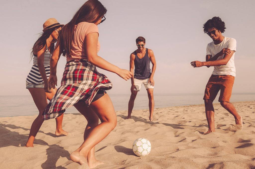 Beach soccer.